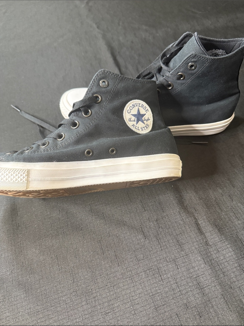 Converse High Top Canvas Sneakers - Black & White Men 10 Women 12 Excellent Cond